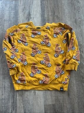 Kids Mustard Bear Bicycle Sweatshirt